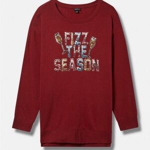 Torrid Fizz the season cozy fleece drop shoulder, step hem sweatshirt. NWT